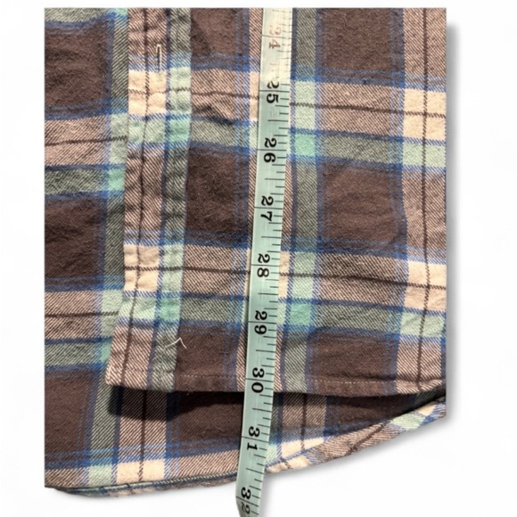 Plaid Flannel Button-Down Shirt Men Sz L Grunge SKU 23 - Picture 4 of 11